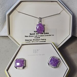 Bomb Party - Lavender Ice Crystal Necklace and Earring Set